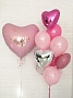 Розовый набор шаров с большим сердцем 1
